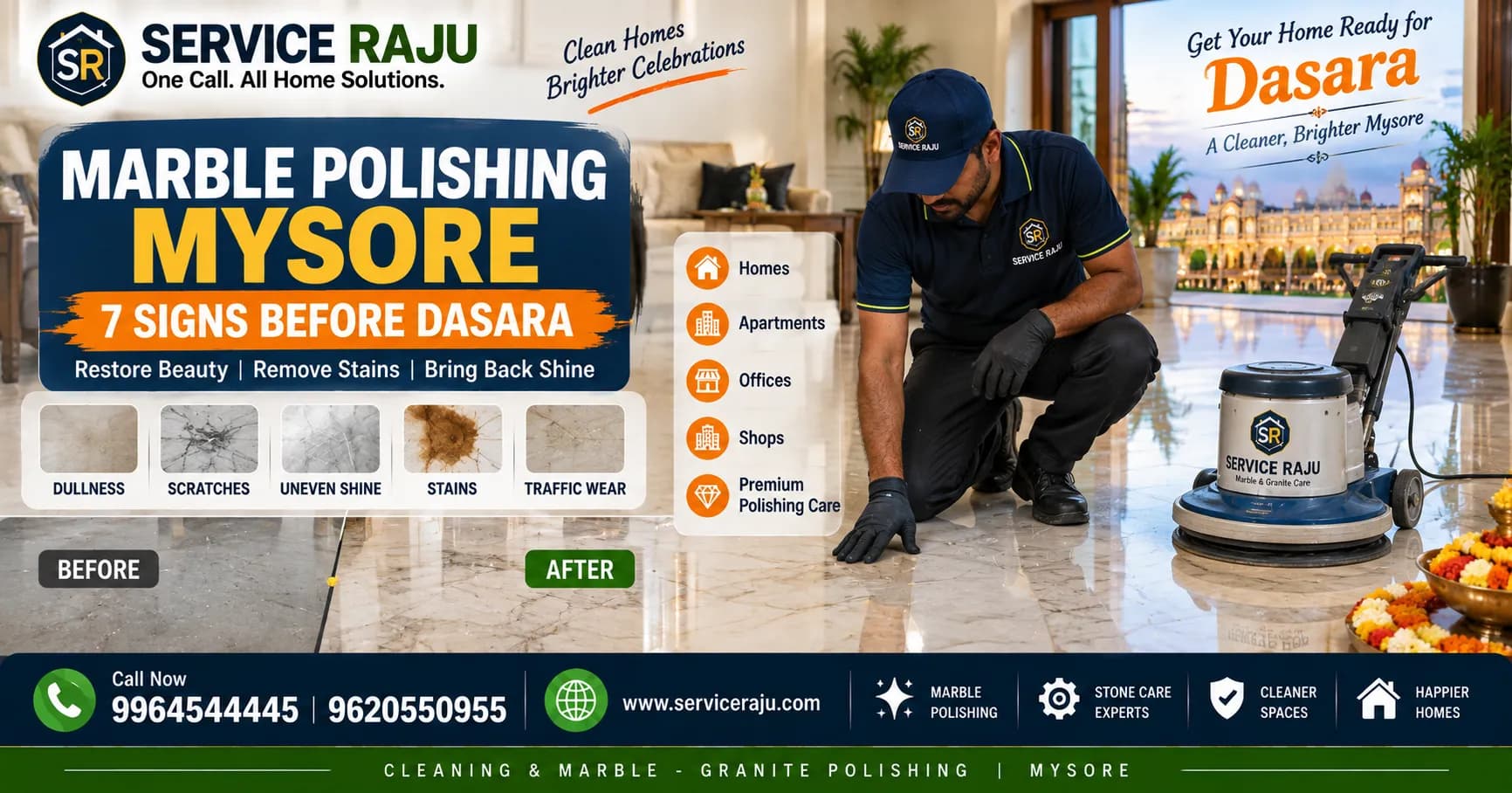 Marble Polishing Mysore: 7 Signs Before Dasara